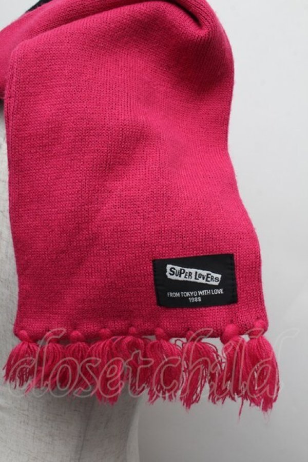 画像3: SUPER LOVERS / プリントマフラー  ピンク S-26-02-15-002-PU-ZA-HR-ZS (3)