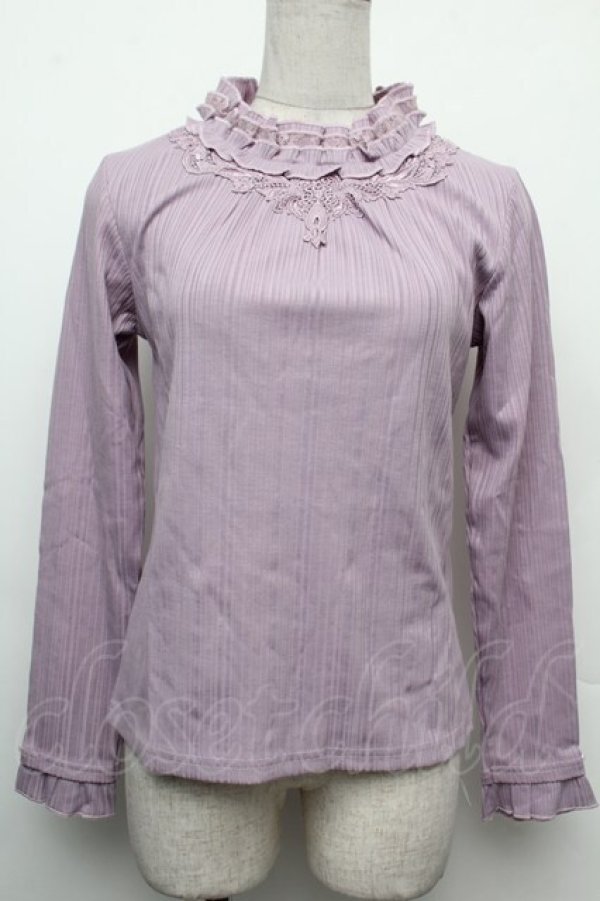 画像1: axes femme / ボトルネックリブニットプルオーバー  ラベンダー S-26-02-15-026-AX-TO-AS-ZS (1)