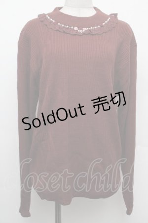 画像: axes femme / バラボトルネックニットプルオーバー 3L ブラウン S-26-02-15-027-AX-TO-AS-ZT526