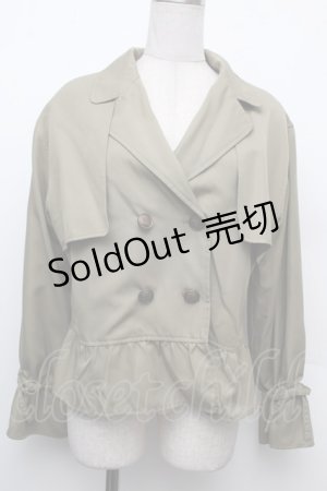 画像: axes femme / ペプラム風ショートトレンチ  カーキ S-26-02-15-028-AX-JA-AS-ZS