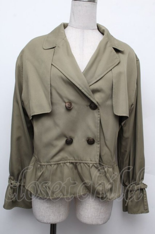 画像1: axes femme / ペプラム風ショートトレンチ  カーキ S-26-02-15-028-AX-JA-AS-ZS (1)