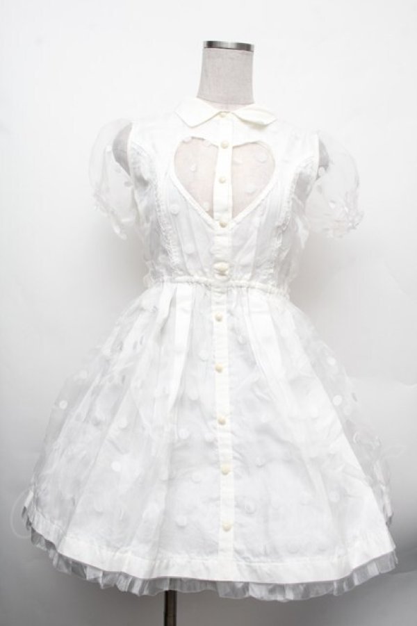 画像1: LIZ LISA / シアードットワンピース  白 S-26-02-15-029-LO-OP-AS-ZS (1)