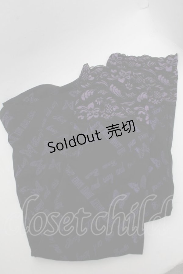 画像1: h.Jelly HONEY / レッグカバー  黒ｘ紫 S-26-02-15-004-HN-ZA-HR-ZS (1)