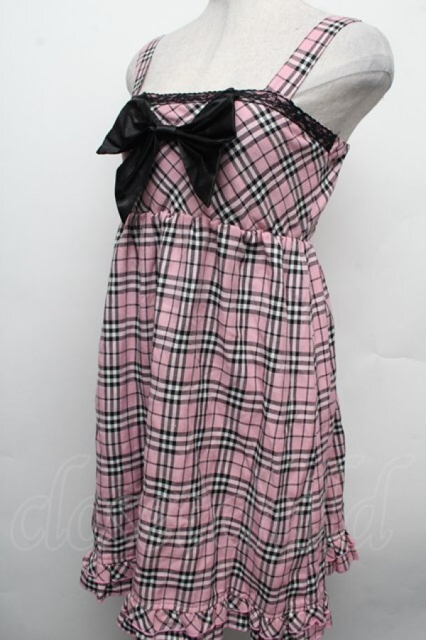 画像3: TRALALA / タータンチェックキャミワンピース  ピンク S-26-02-15-035-LO-OP-AS-ZS (3)