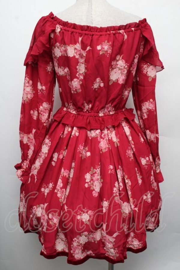 画像2: LIZ LISA / ブーケハート柄ワンピース  ワイン S-26-02-15-037-LO-TO-AS-ZS (2)