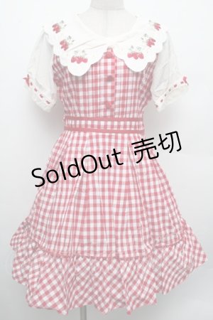 画像: LIZ LISA / ストロベリーレースギンガムワンピース  赤Ｘ白 S-26-02-15-038-LO-OP-AS-ZS