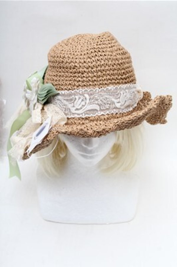 画像2: Hoshibako Works / チェルシーガールソフト麦わらハット  ベージュ S-26-02-17-005-LO-AC-AS-ZS (2)