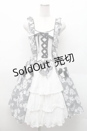 画像: BABY,THE STARS SHINE BRIGHT / Fragrant Floral Menuet ジャンパースカート  黒ｘ白 S-26-02-17-034-BA-OP-HR-ZS