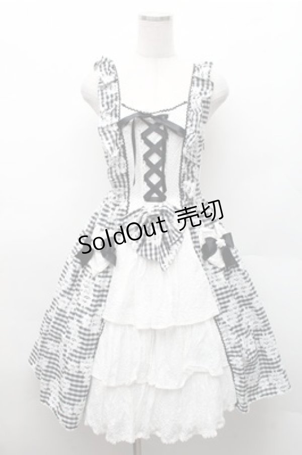 画像1: BABY,THE STARS SHINE BRIGHT / Fragrant Floral Menuet ジャンパースカート  黒ｘ白 S-26-02-17-034-BA-OP-HR-ZS (1)