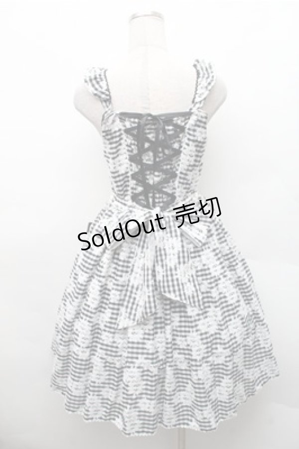 画像2: BABY,THE STARS SHINE BRIGHT / Fragrant Floral Menuet ジャンパースカート  黒ｘ白 S-26-02-17-034-BA-OP-HR-ZS (2)