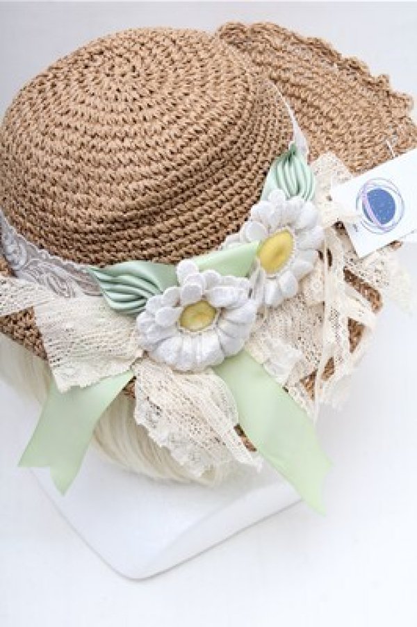 画像3: Hoshibako Works / チェルシーガールソフト麦わらハット  ベージュ S-26-02-17-005-LO-AC-AS-ZS (3)