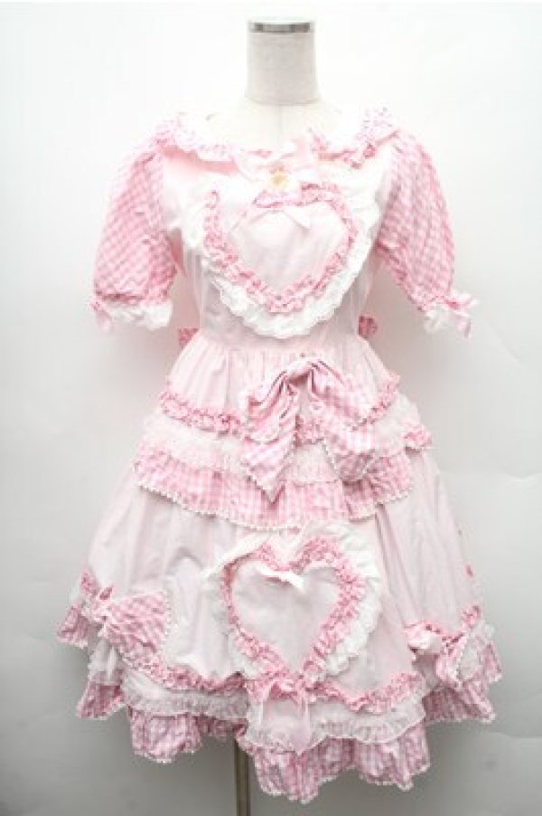 画像1: BABY,THE STARS SHINE BRIGHT / Sweet My Secret Heartワンピース  ピンク S-26-02-17-036-BA-OP-HR-ZS (1)