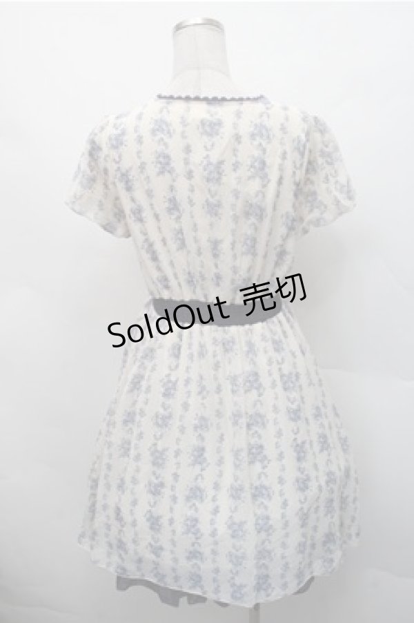 画像2: axes femme / ブーケストライプワンピース  オフｘ紺 S-26-02-17-041-AX-OP-AS-ZS (2)