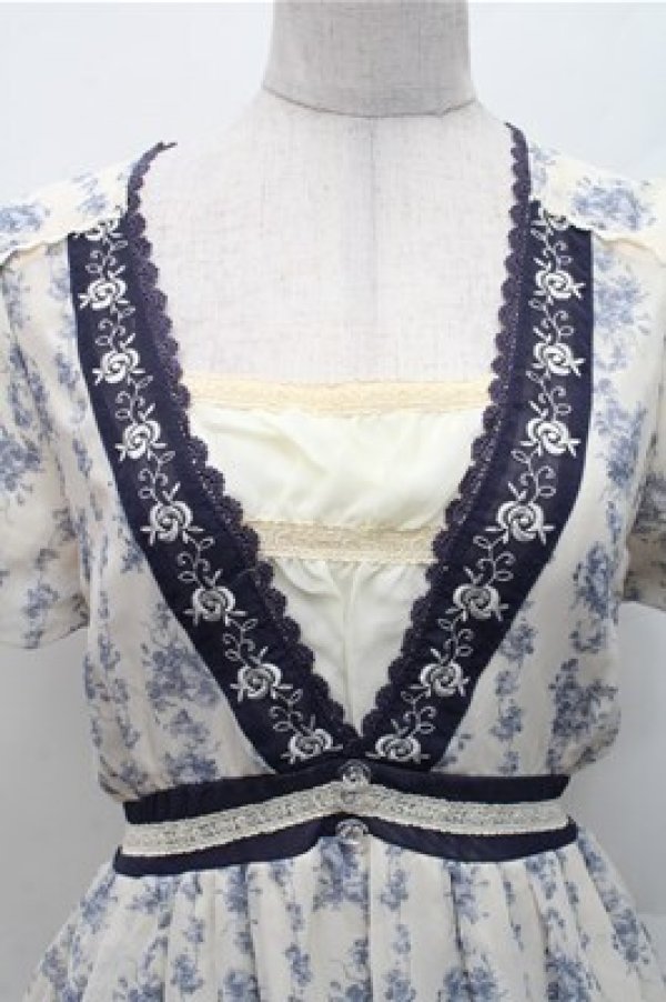 画像3: axes femme / ブーケストライプワンピース  オフｘ紺 S-26-02-17-041-AX-OP-AS-ZS (3)