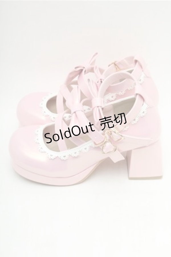 画像2: axes femme kawaii / ダブルリボンスカラップパンプス M ピンク S-26-02-17-006-AX-SH-HR-ZS (2)