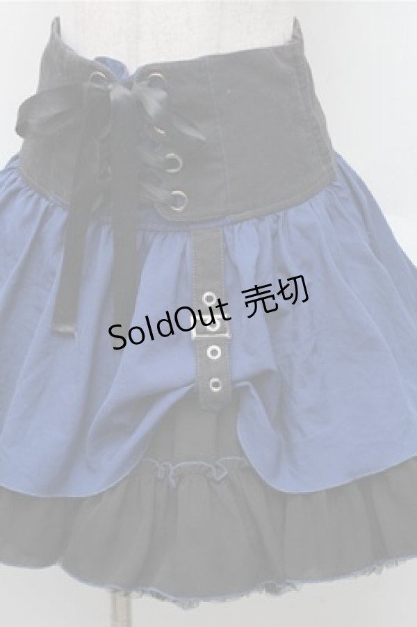 画像3: ALGONQUINS / ふんわりティアードスカート  黒ｘ青 S-26-02-17-042-AL-SK-AS-ZS (3)