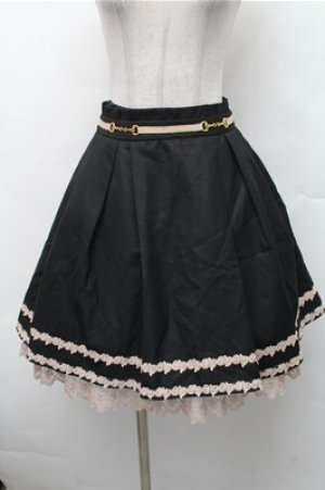 画像: axes femme / レース付きタックスカート  黒 S-26-02-17-044-AX-SK-AS-ZS