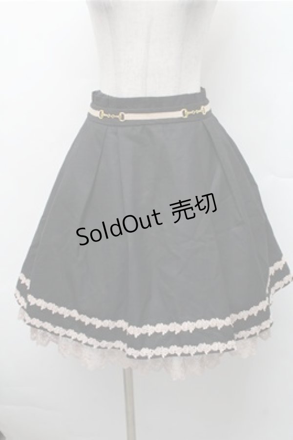 画像1: axes femme / レース付きタックスカート  黒 S-26-02-17-044-AX-SK-AS-ZS (1)