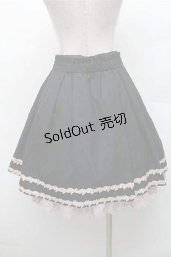 画像2: axes femme / レース付きタックスカート  黒 S-26-02-17-044-AX-SK-AS-ZS (2)