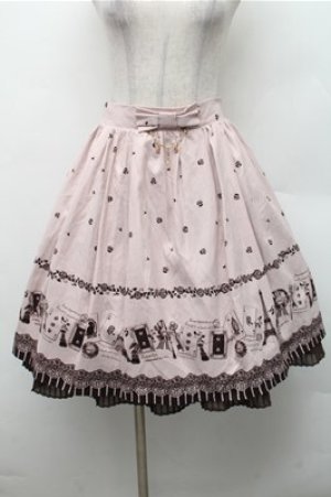 画像: axes femme / 単色パネルパリ柄スカート  ピンク S-26-02-17-045-AX-SK-AS-ZS