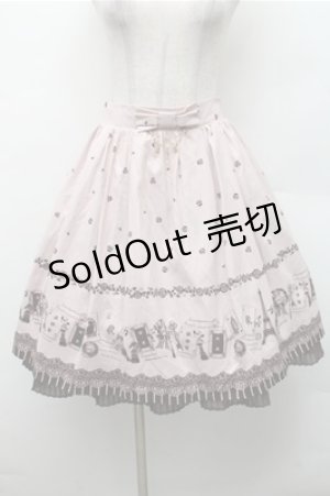 画像: axes femme / 単色パネルパリ柄スカート  ピンク S-26-02-17-045-AX-SK-AS-ZS