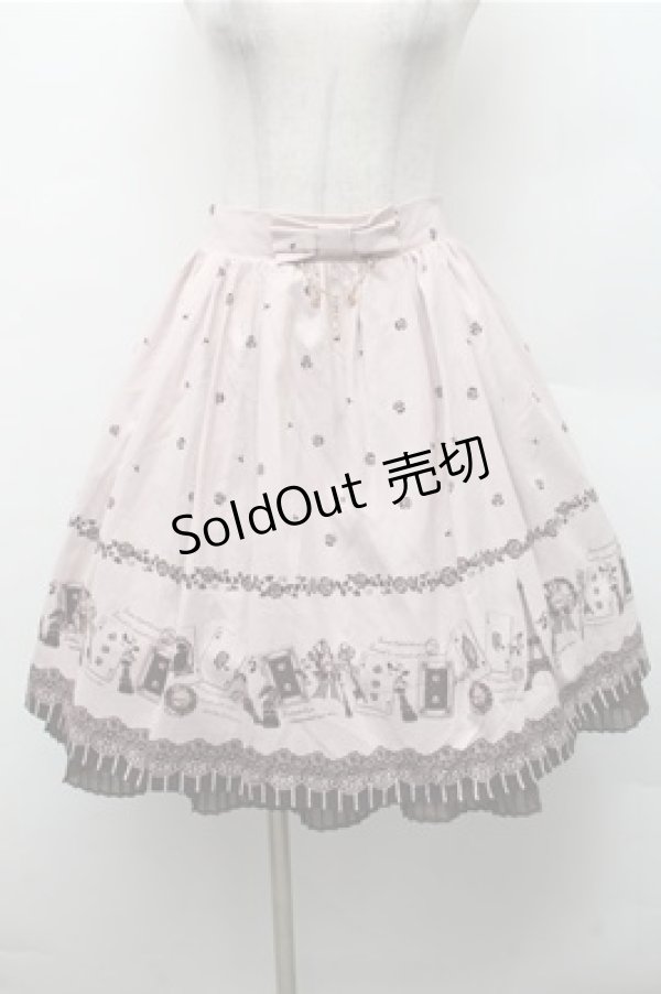 画像1: axes femme / 単色パネルパリ柄スカート  ピンク S-26-02-17-045-AX-SK-AS-ZS (1)