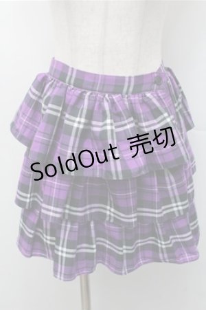 画像: SEXY DYNAMITE LONDON / タータンチェックティアードスカート  紫 S-26-02-17-052-PU-SK-HR-ZS