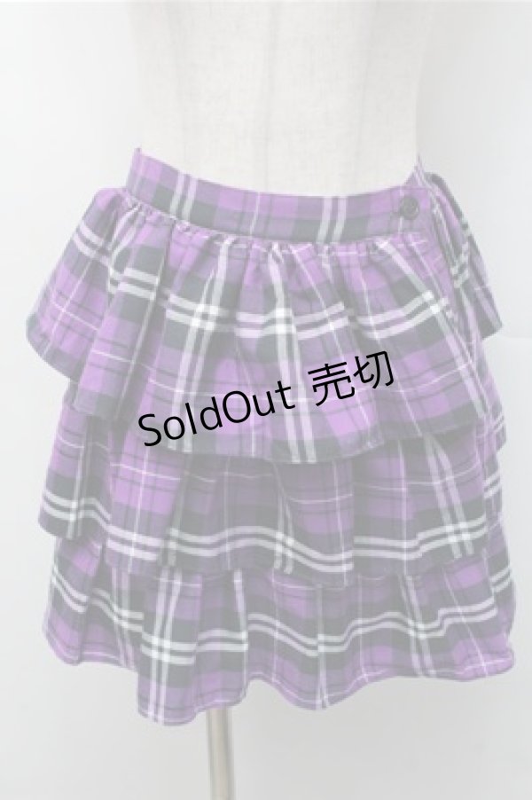 画像1: SEXY DYNAMITE LONDON / タータンチェックティアードスカート  紫 S-26-02-17-052-PU-SK-HR-ZS (1)