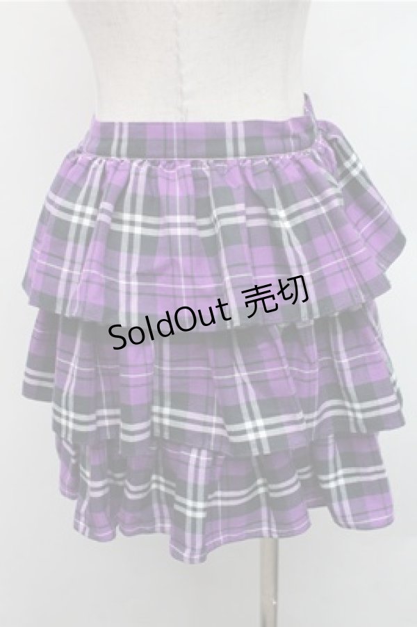 画像2: SEXY DYNAMITE LONDON / タータンチェックティアードスカート  紫 S-26-02-17-052-PU-SK-HR-ZS (2)