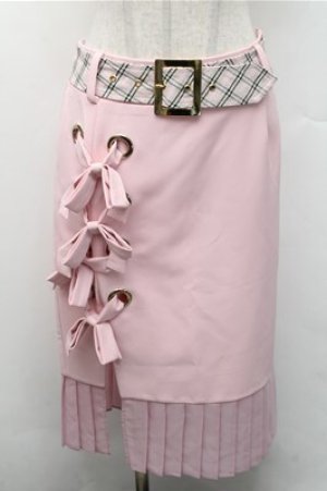 画像: Swankiss / 裾チュールタイトスカート  ピンク S-26-02-17-057-CA-SK-AS-ZS