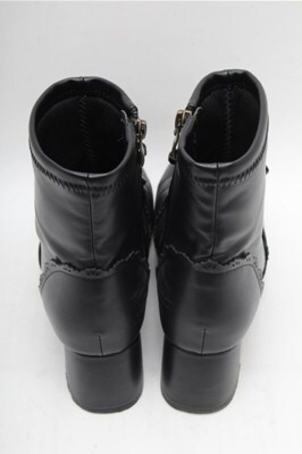 画像3: m petit by misako / リボンショートブーツ LL 黒 S-26-02-17-009-0-ZA-AS-ZS (3)