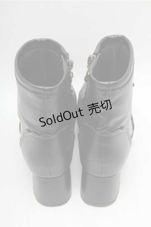 画像3: m petit by misako / リボンショートブーツ LL 黒 S-26-02-17-009-0-ZA-AS-ZS (3)