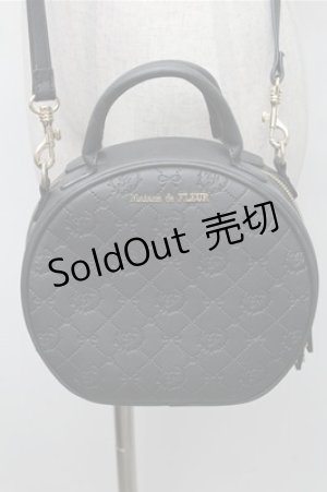 画像: Maison de FLEUR / モノグラムハットケース型バッグ  黒 S-26-02-17-010-LO-BG-HR-ZS
