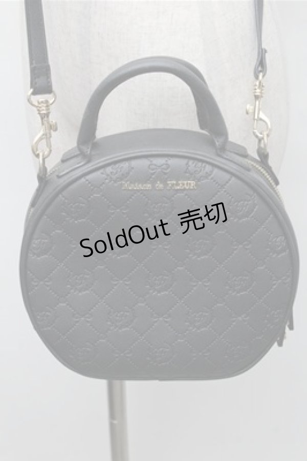 画像1: Maison de FLEUR / モノグラムハットケース型バッグ  黒 S-26-02-17-010-LO-BG-HR-ZS (1)