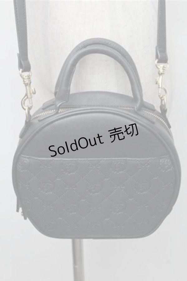 画像2: Maison de FLEUR / モノグラムハットケース型バッグ  黒 S-26-02-17-010-LO-BG-HR-ZS (2)