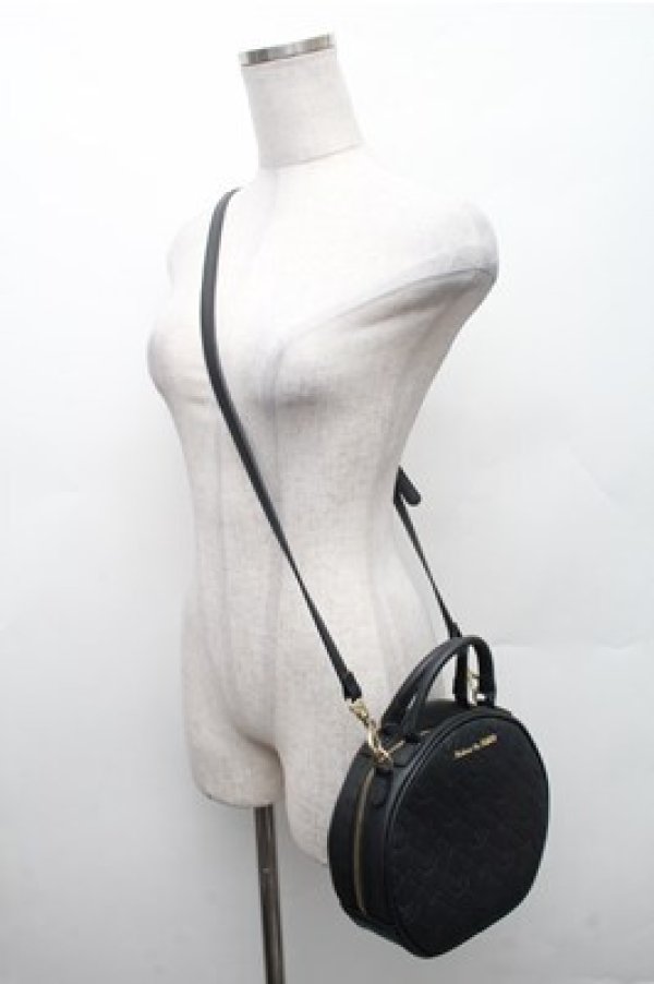 画像3: Maison de FLEUR / モノグラムハットケース型バッグ  黒 S-26-02-17-010-LO-BG-HR-ZS (3)