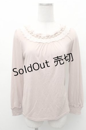 画像: axes femme / /レースデザインカットソー  ピンク S-26-02-17-016-AX-TO-AS-ZS