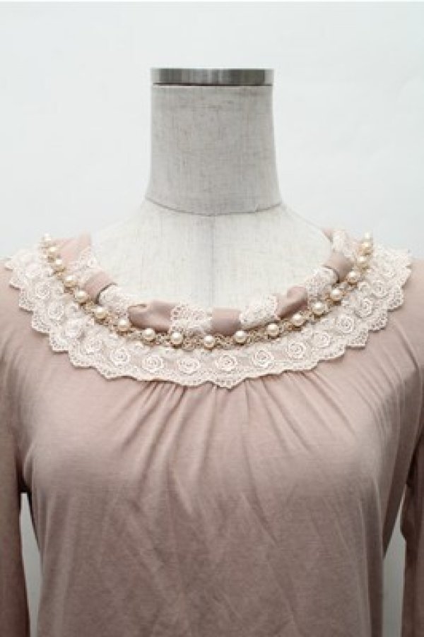 画像3: axes femme / /レースデザインカットソー  ピンク S-26-02-17-016-AX-TO-AS-ZS (3)