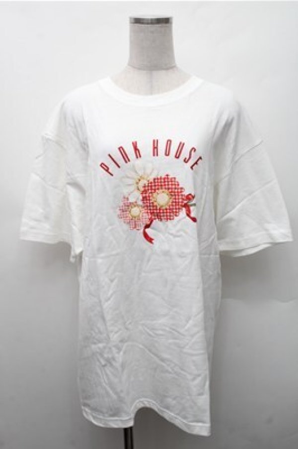 画像1: PINK HOUSE / 表参道店限定 マーガレットプリントTシャツ XL 白 S-26-02-17-018-LO-BL-AS-ZS (1)