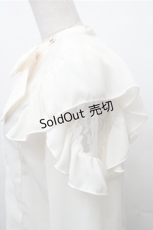 画像3: axes femme POETIQUE / リボン付フリル長袖ブラウス  オフ S-26-02-17-019-AX-BL-AS-ZS (3)