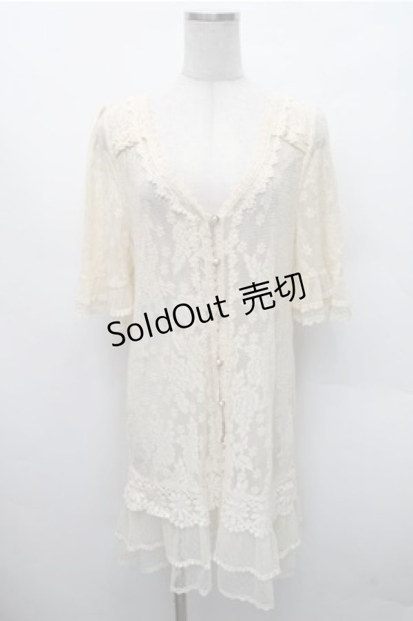 画像1: axes femme / 総レースロングカーディガン  オフ S-26-02-17-021-AX-TO-AS-ZS (1)