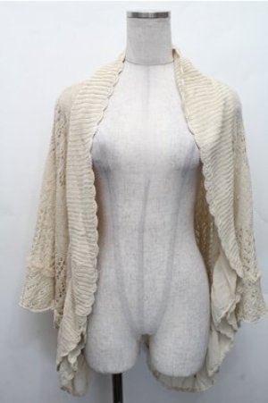 画像: axes femme / 裾フリルポンチョカーデ  オフ S-26-02-17-022-AX-TO-AS-ZS