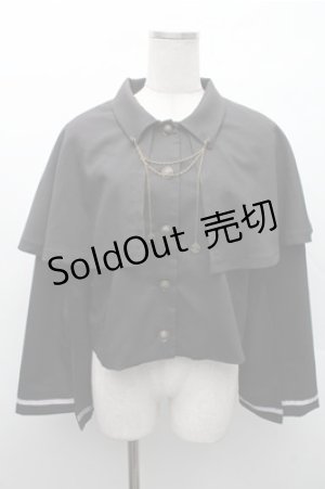 画像: axes femme / チェーン付ケープジャケット  黒 S-26-02-17-023-AX-TO-AS-ZS