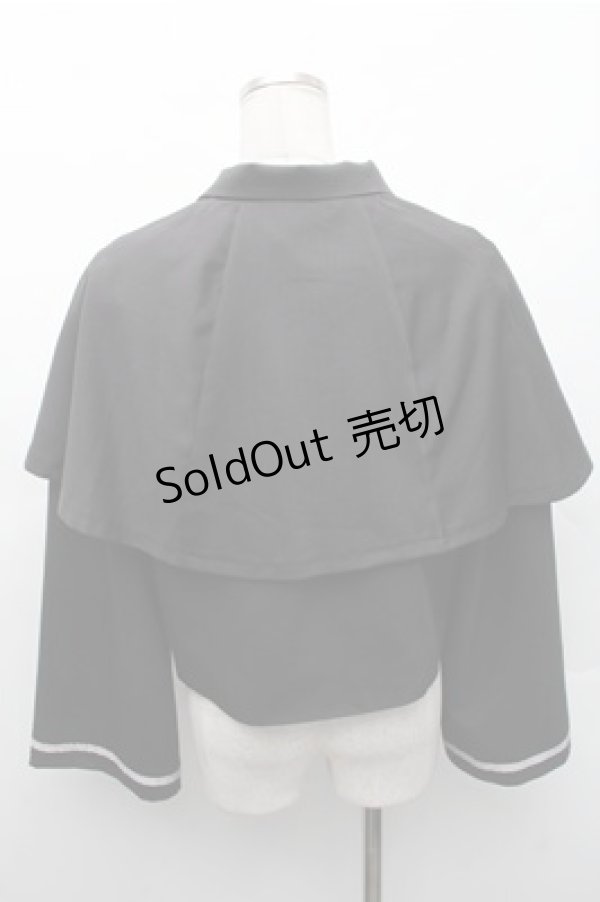 画像2: axes femme / チェーン付ケープジャケット  黒 S-26-02-17-023-AX-TO-AS-ZS (2)