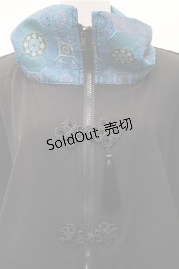 画像3: Deorart / チャイナ・中華ボタン　ジレ ベスト  黒ｘ青 S-26-02-17-025-PU-TO-AS-ZS (3)