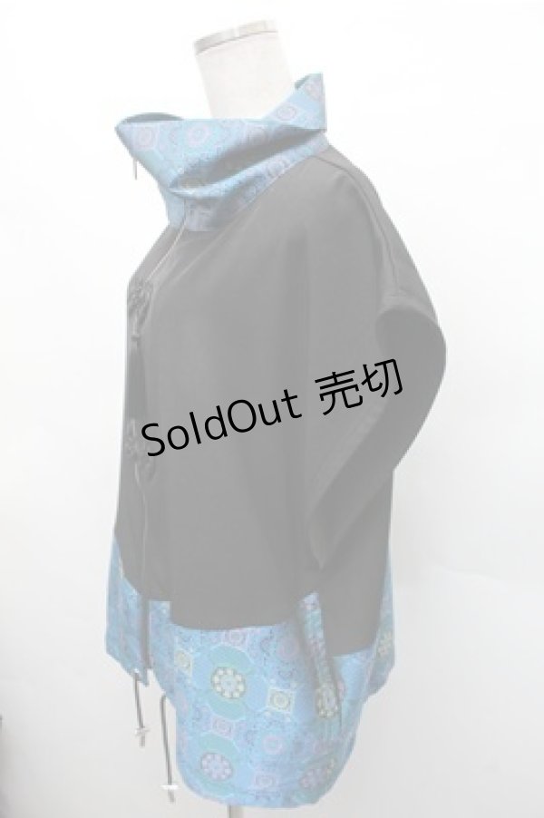 画像4: Deorart / チャイナ・中華ボタン　ジレ ベスト  黒ｘ青 S-26-02-17-025-PU-TO-AS-ZS (4)