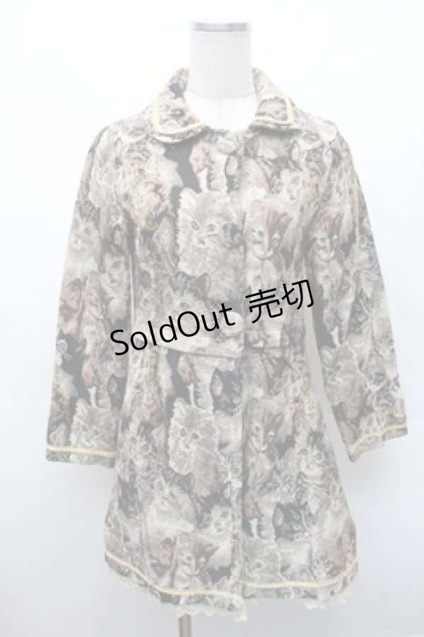 画像1: Dangerous nude / ネコゴブランコートワンピース   S-26-02-17-026-PU-CO-AS-ZS (1)