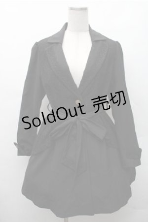 画像: axes femme / レース重ねクラシックコート  黒 S-26-02-17-027-AX-CO-AS-ZS