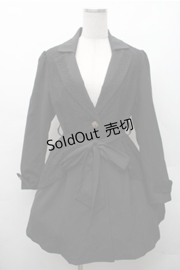 画像1: axes femme / レース重ねクラシックコート  黒 S-26-02-17-027-AX-CO-AS-ZS (1)