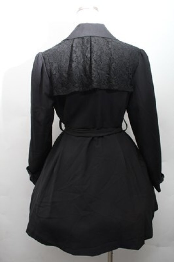 画像2: axes femme / レース重ねクラシックコート  黒 S-26-02-17-027-AX-CO-AS-ZS (2)